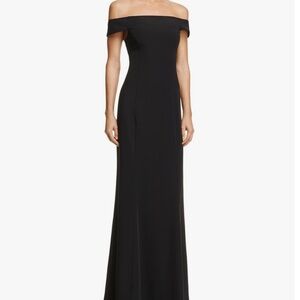 Laundry by Shelli Segal Women's Off Shoulder Cross Back Black Gown